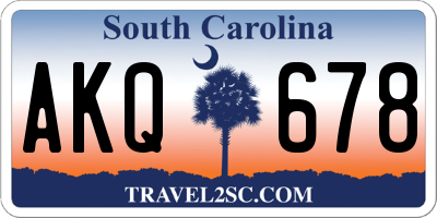 SC license plate AKQ678