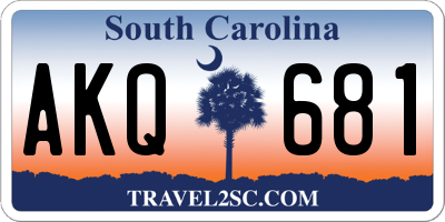 SC license plate AKQ681