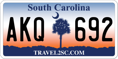 SC license plate AKQ692