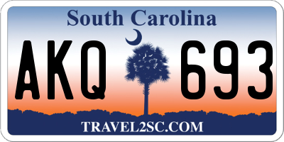 SC license plate AKQ693