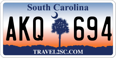 SC license plate AKQ694