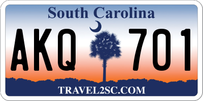 SC license plate AKQ701