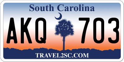SC license plate AKQ703