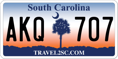 SC license plate AKQ707