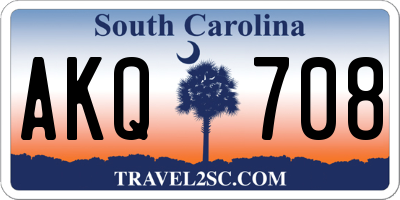 SC license plate AKQ708