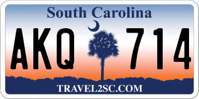 SC license plate AKQ714