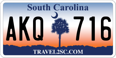 SC license plate AKQ716