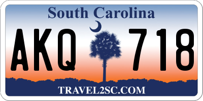 SC license plate AKQ718