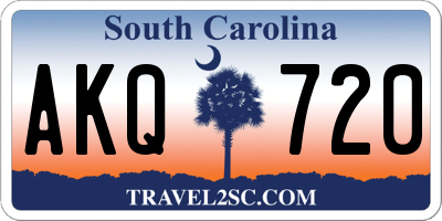 SC license plate AKQ720