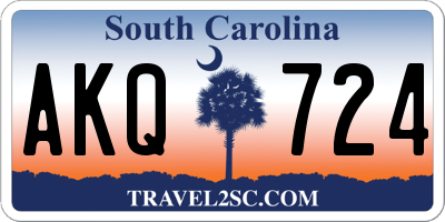 SC license plate AKQ724