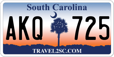 SC license plate AKQ725