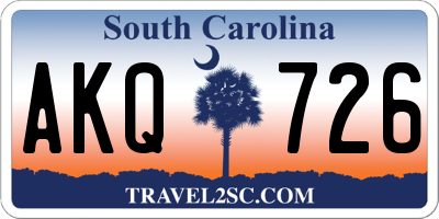 SC license plate AKQ726