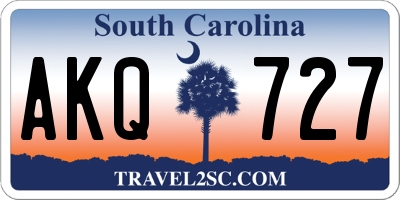SC license plate AKQ727