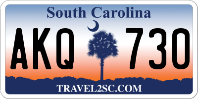 SC license plate AKQ730
