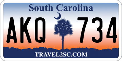 SC license plate AKQ734