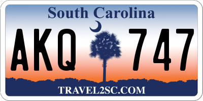 SC license plate AKQ747