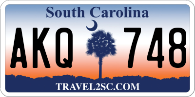 SC license plate AKQ748