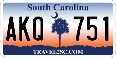 SC license plate AKQ751