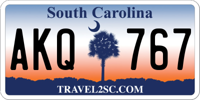SC license plate AKQ767