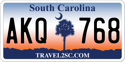 SC license plate AKQ768