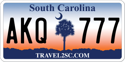 SC license plate AKQ777