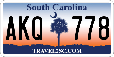 SC license plate AKQ778