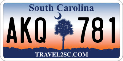 SC license plate AKQ781
