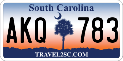 SC license plate AKQ783