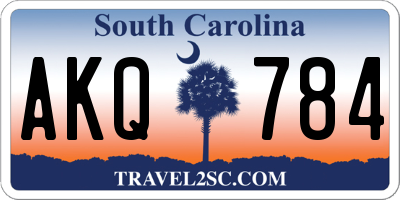SC license plate AKQ784