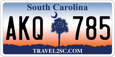 SC license plate AKQ785