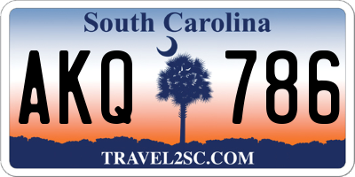 SC license plate AKQ786