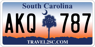 SC license plate AKQ787