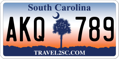 SC license plate AKQ789