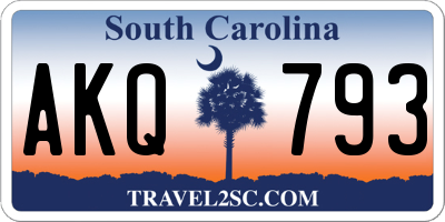 SC license plate AKQ793