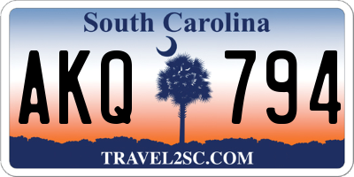 SC license plate AKQ794