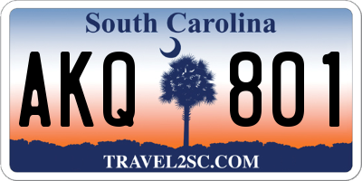 SC license plate AKQ801