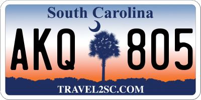 SC license plate AKQ805