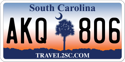 SC license plate AKQ806