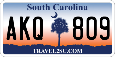 SC license plate AKQ809