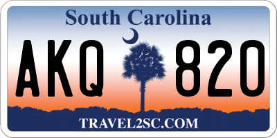 SC license plate AKQ820