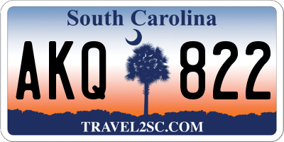 SC license plate AKQ822