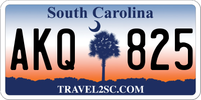 SC license plate AKQ825