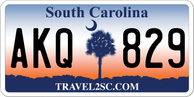 SC license plate AKQ829