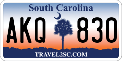 SC license plate AKQ830