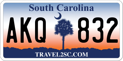 SC license plate AKQ832