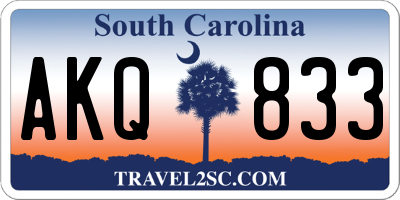 SC license plate AKQ833