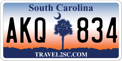 SC license plate AKQ834