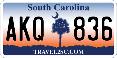 SC license plate AKQ836