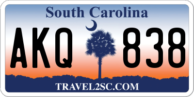 SC license plate AKQ838