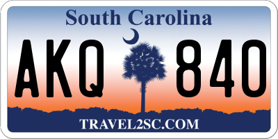 SC license plate AKQ840
